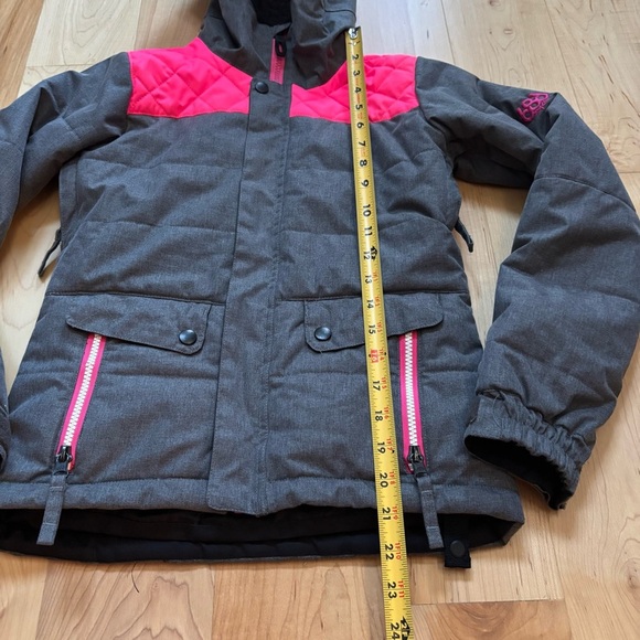 686 Girls Lily Waterproof Insulated Snow Jacket Charcoal Gray and Pink - Picture 11 of 16